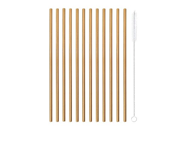 Straight straws bar steel cooper