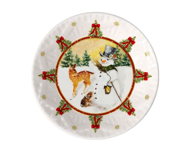 Idea regalo natale ciotola pupazzo di neve toy's fantasy porcellana