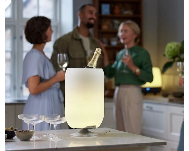 Lampada Bluetooth Glacette Atmos Brushed Silver Kooduu 190364 201ku100204ls03301