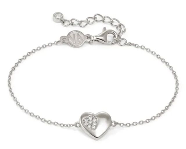 Bracciale petit sparkle argento cuore e zirconi