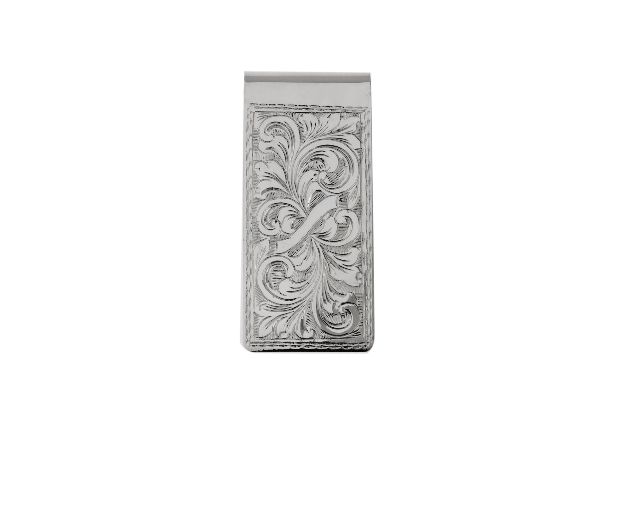 Money Clip Silver Rectangular Engraved Selezione Zanolli 152703 925fs502