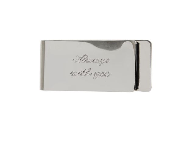 Money Clip Silver Rectangular Engraved Selezione Zanolli 152703 925fs502