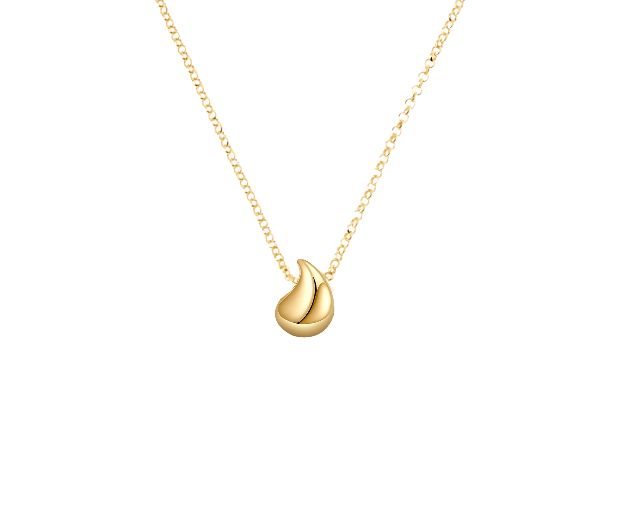 Collana argento dorato con pendente goccia