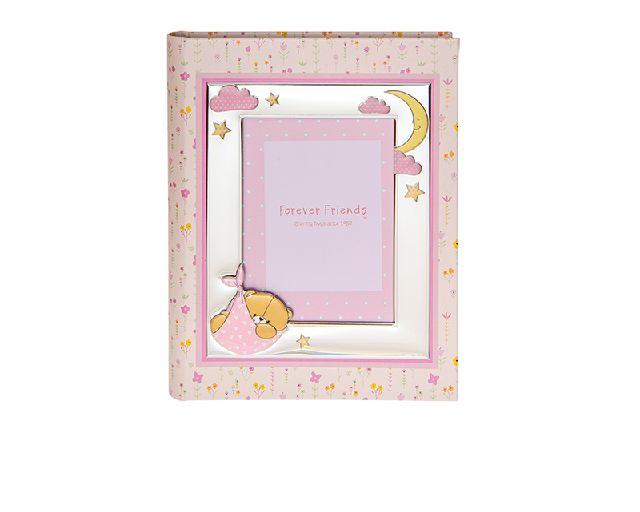 Album forever friends pink teddy bear with photo frame