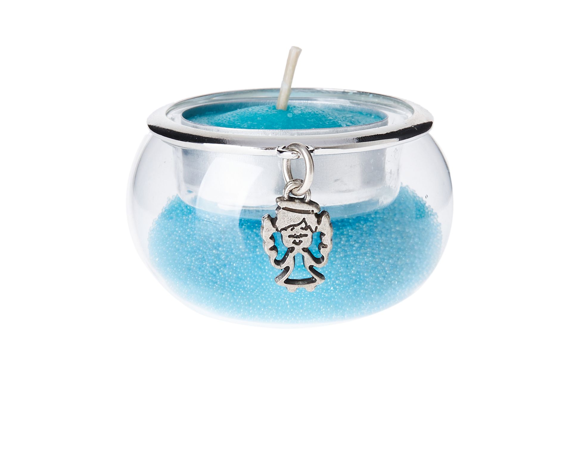 Portacandela Azzurro Con Ciondolo Angelo Selezione Zanolli 178099 912mz24564