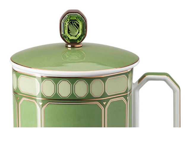 Bicchiere Con Coperchio Signum Fern Porcellana Swarovski X Rosenthal 183968 I1057042634915482