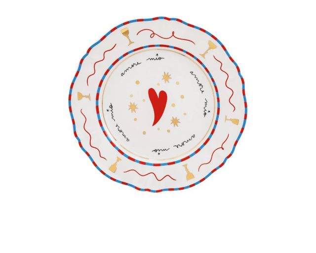 Dinner plate il frutto della passione porcelain cuore