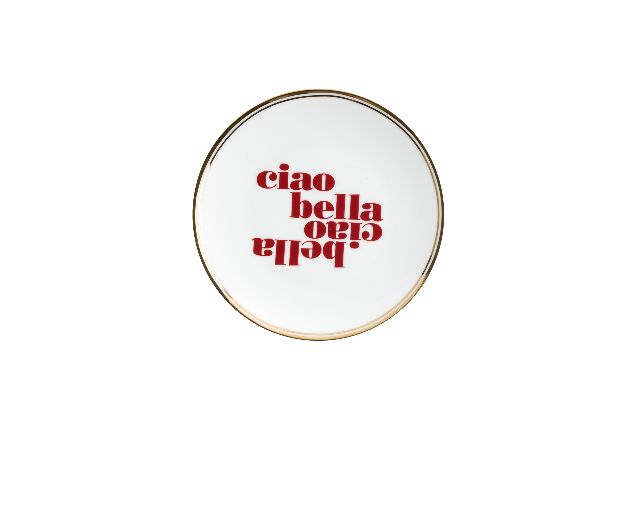 Piattino la tavola scomposta porcellana ciao bella