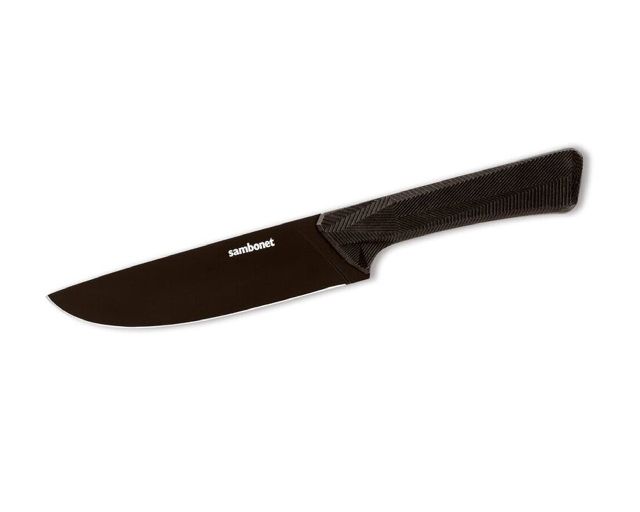 Kitchen knife black edge steel