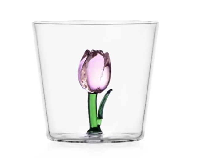 Tumbler glass botanica pink tulip