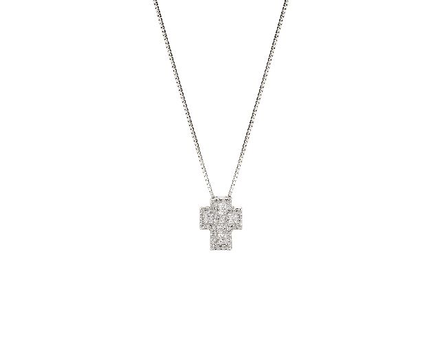 Collana argento con croce con cubic zirconia