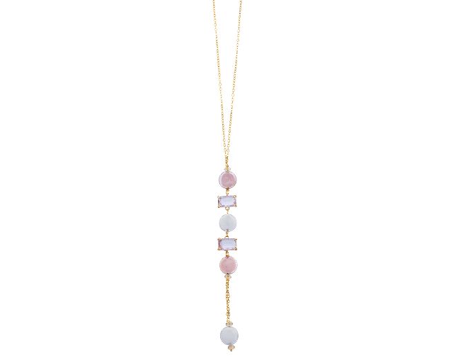 Collana sunset mirage vetro di murano rosato e cristalli