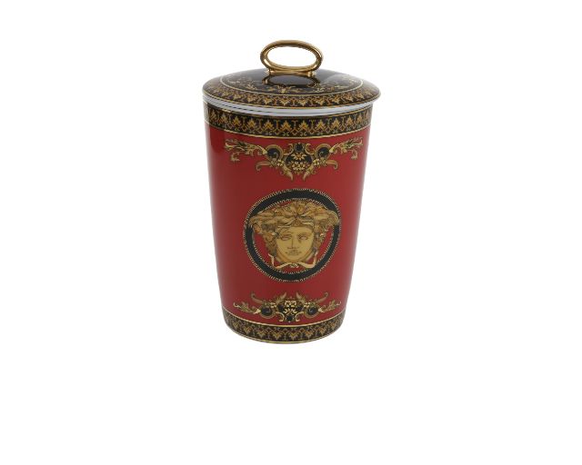 Vaso portacandela medusa porcellana con coperchio