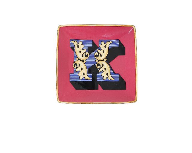 Piattino alphabet porcellana lettera k