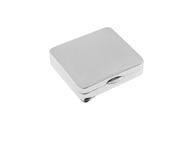 Portapillole quadro argento liscio