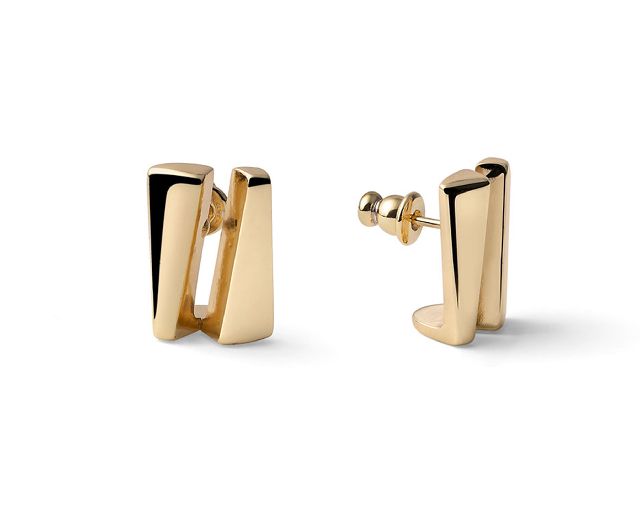 Earrings dinamica in gilded bronze