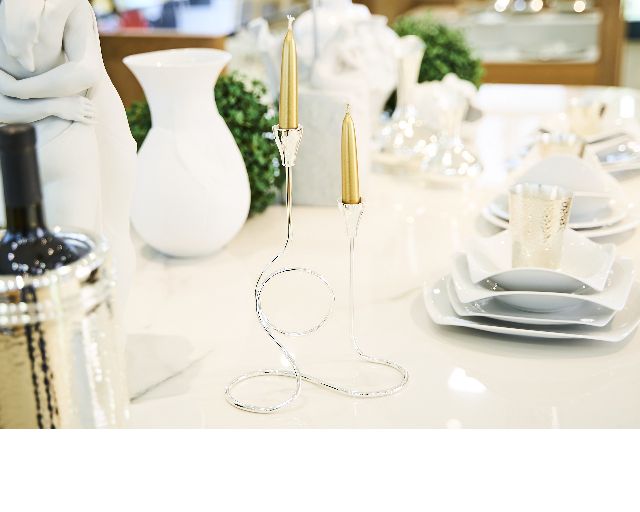 Candeliere A Filo Silver Plated A Due Fiamme Selezione Zanolli 174138 519s12891