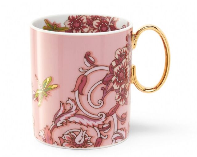 Mug with handle le jardin anniversary porcelain pink