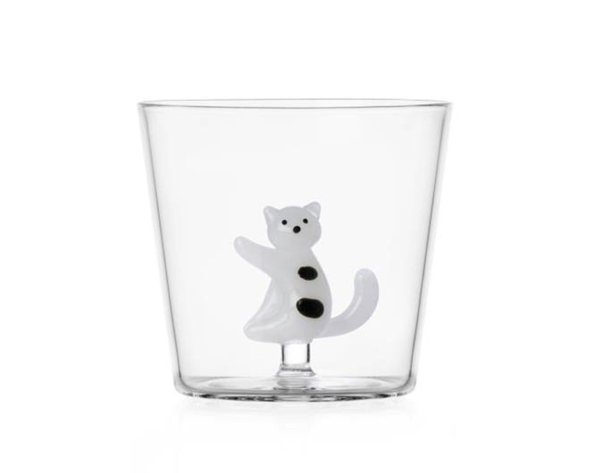 Tumbler Glass Tabby Cat White Cat With Black Spots Ichendorf