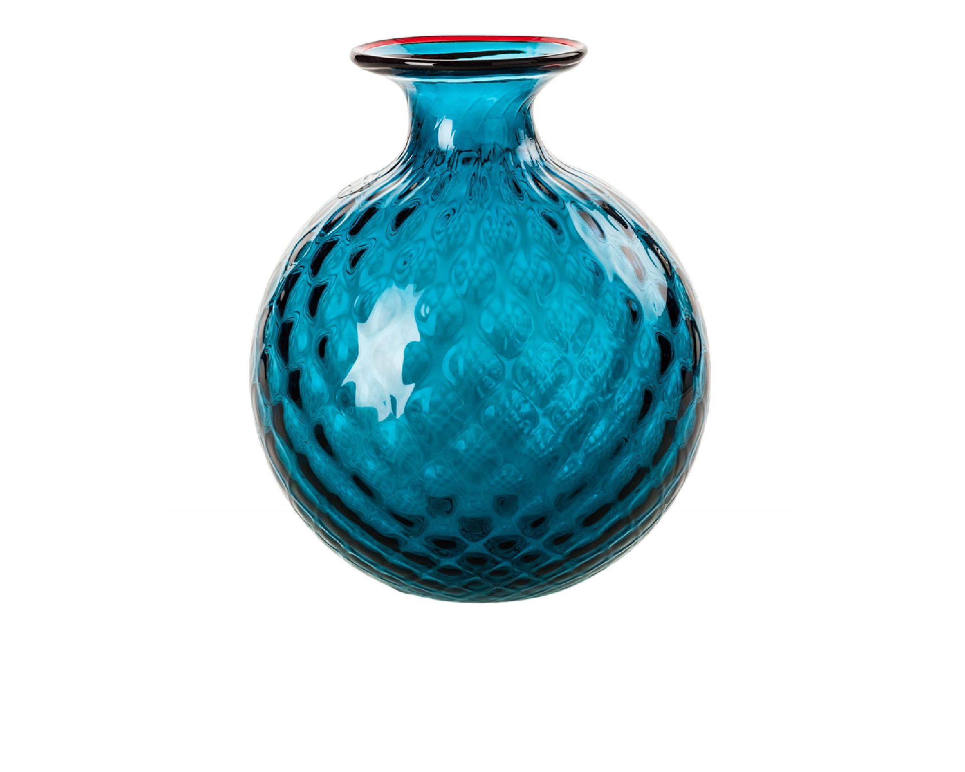 Vase Monofiore Balloton Murano Glass Horizon With Red Ring Venini 154283 93110014ozrv