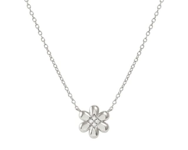 Necklace petit sparkle silver flower