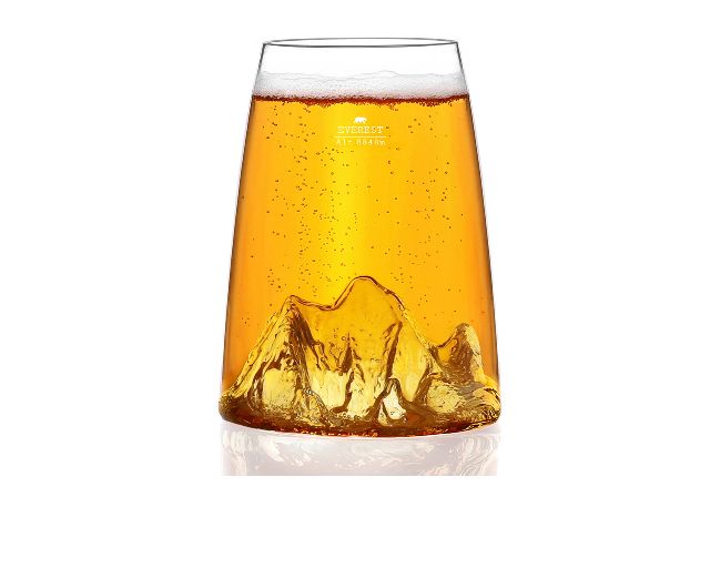 Long drink glass topographic everest