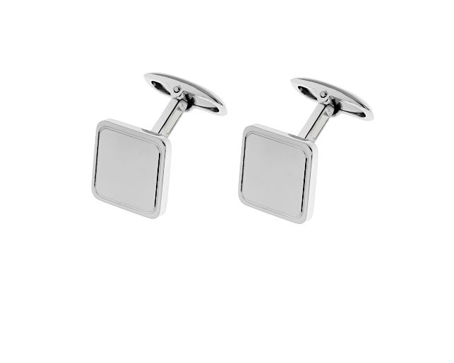Gemelli argento quadri con bordino