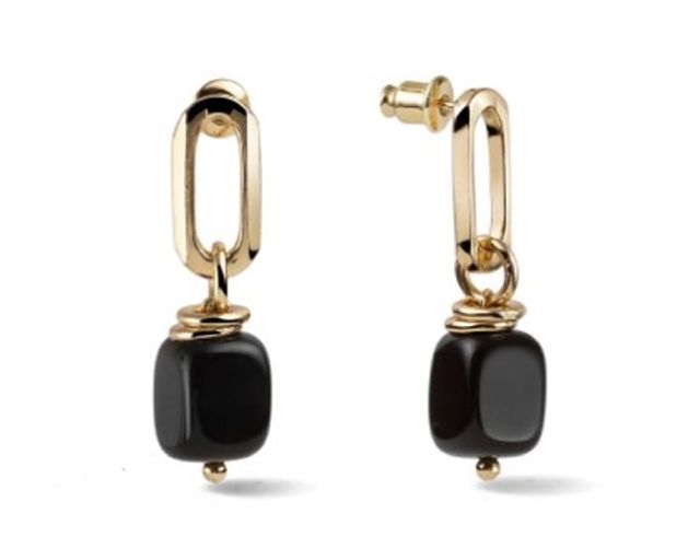 Orecchini joya in bronzo dorato e onice