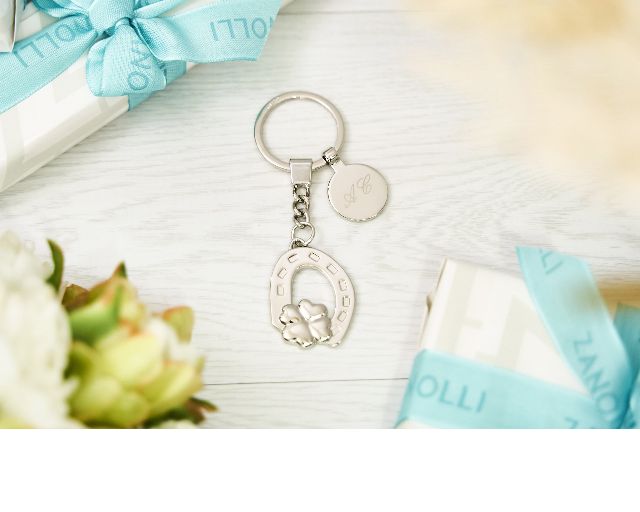 Keyring Horseshoe With Four Leaf Clover Selezione Zanolli