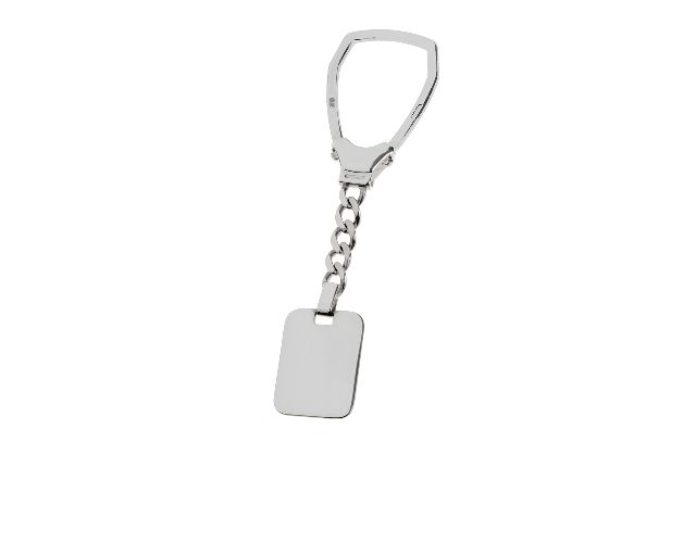 Keychain Silver With Rectangular Plate And Gold Band Selezione Zanolli 10557 2v203pcaubis
