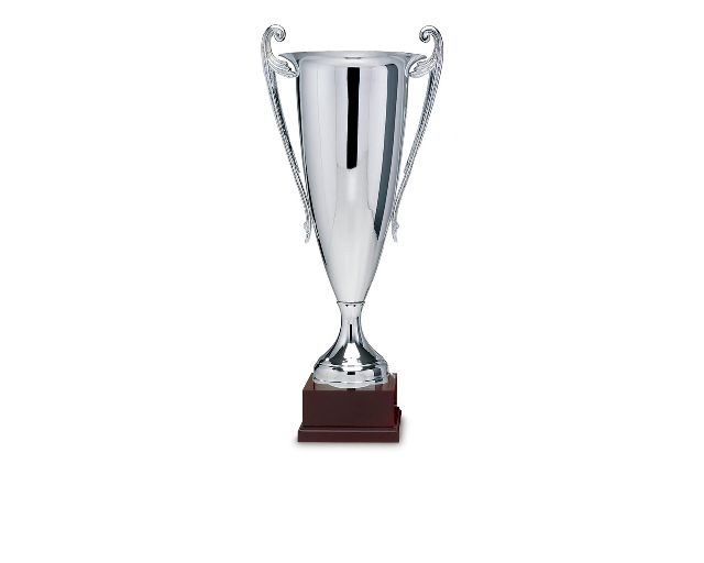 Coppa in metallo classic con base in legno