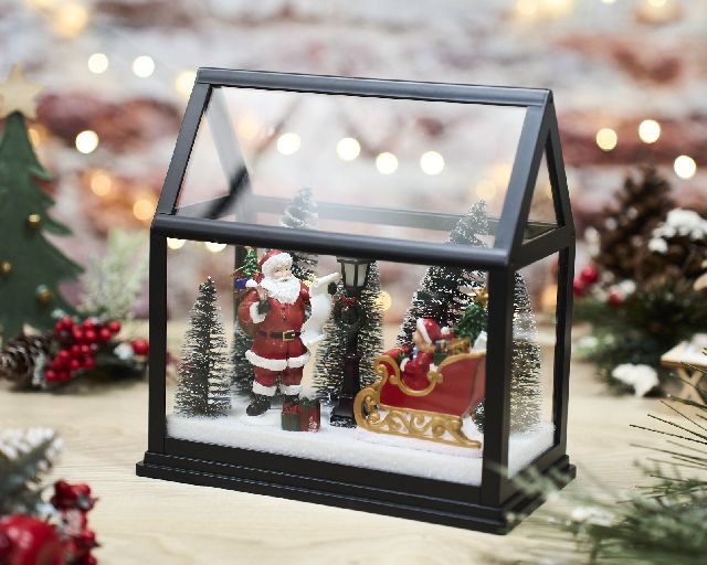 Idea regalo natale serra con ambientazione natalizia con luci led