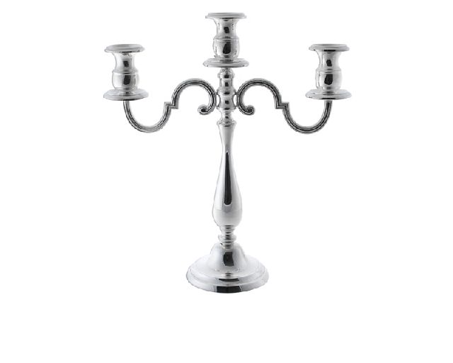 Candelabro argento a tre fiamme in stile inglese