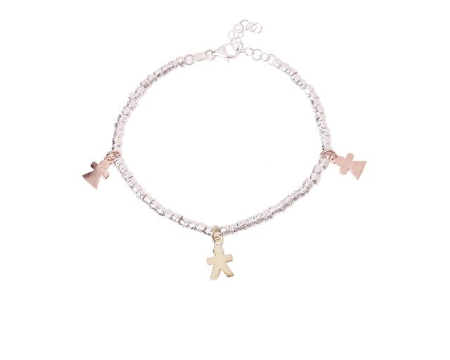 Bracciale argento con charm bimbi colorati