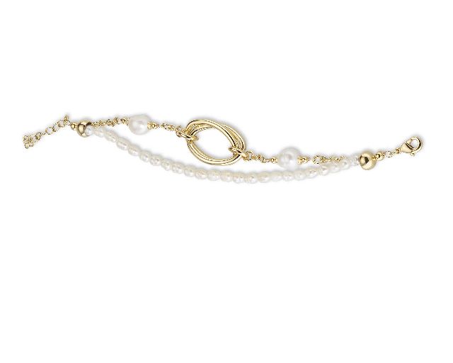 Bracelet brass with river's pearls