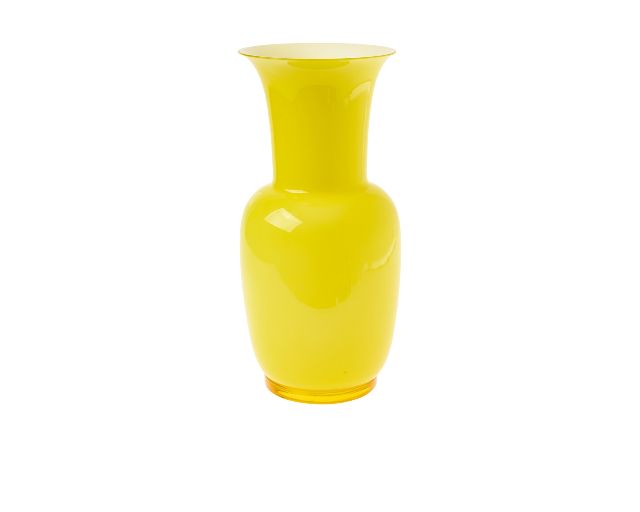 Vaso opalino vetro di murano ginkgo biloba e lattimo