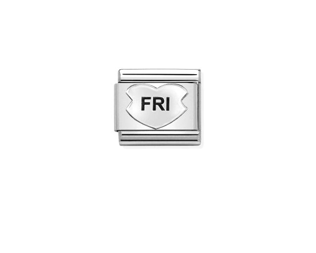 Fri heart composable steel and silver