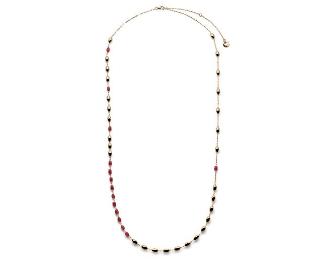 Collana boule argento dorato e corallo