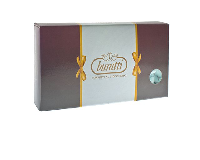 Confetti cuore cioccolato azzurro in confezione da 1 kg