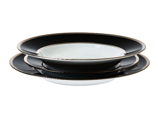 Set di piatti tavola contessa onice porcellana 36 pezzi