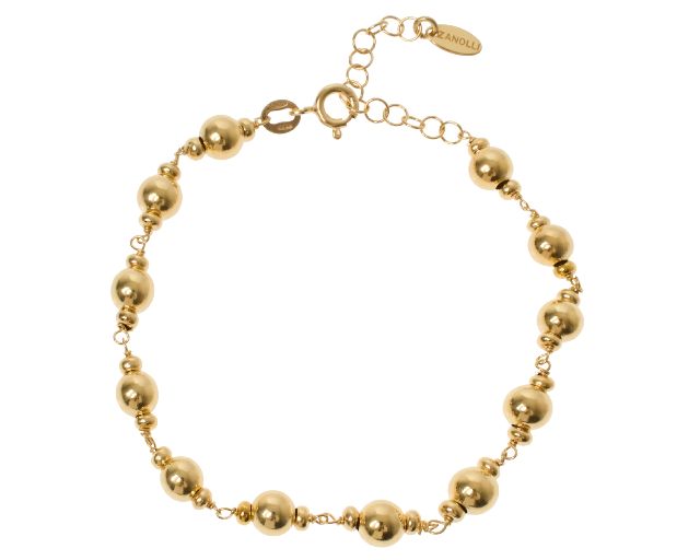 Bracciale argento dorato con palle lucide