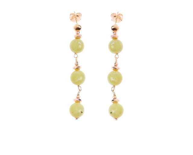 Orecchini argento con new jade e ematite