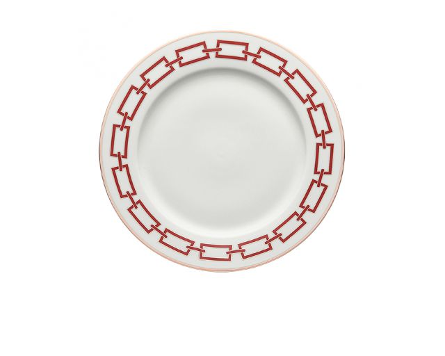 Charger plate catene scarlatto porcelain