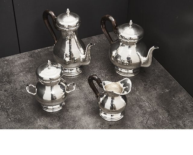 Coffee service silver 1644 grammi 4 pieces