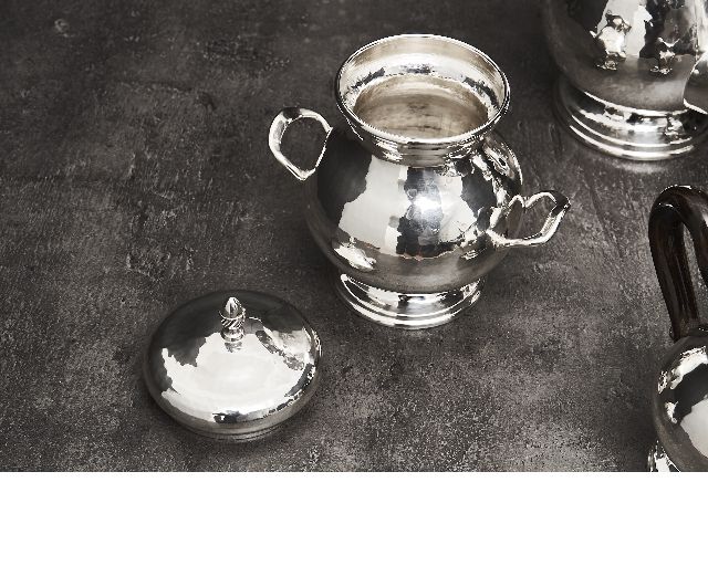 Coffee Service Silver 4 Pieces Zanolli Vintage 173849 Us0004555