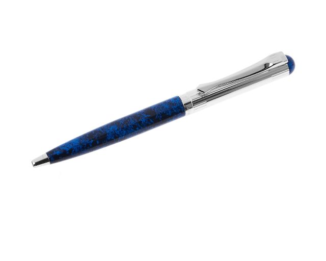 Ballpoint pen classica lady silver with tip and head in blue lacquer