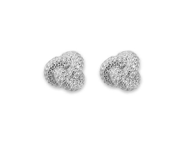 Orecchini nodo argento con zirconi