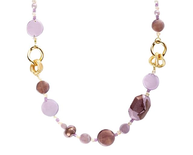 Collana frame vetro di murano viola