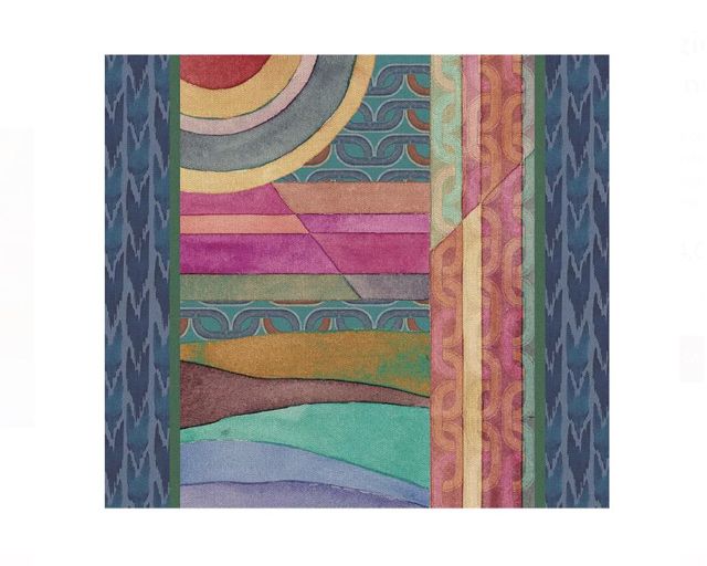 Rectangular rigid tablemat orizzonti di seta blue edge