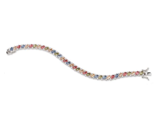 Collana argento con zirconi multicolor